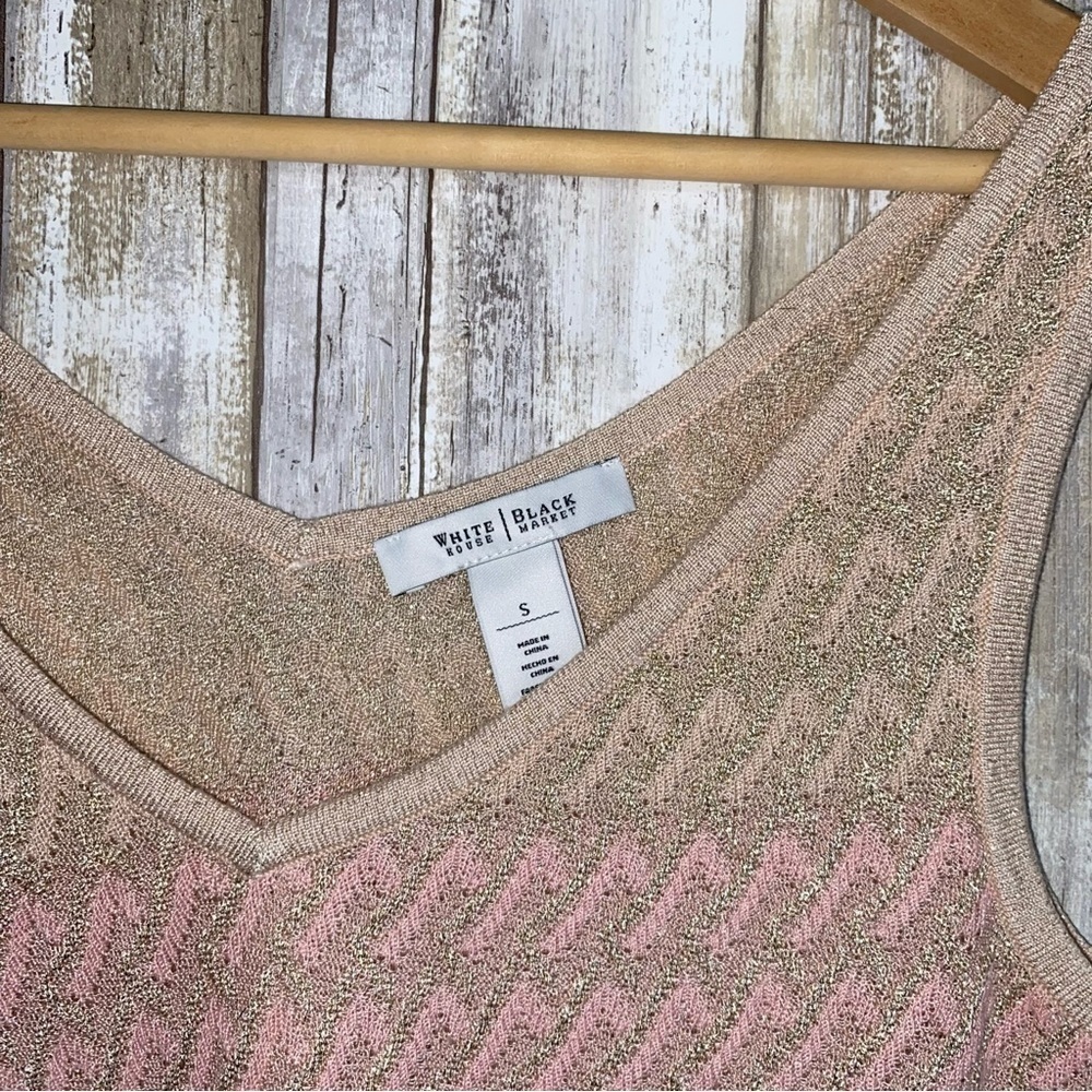 White House Black Market Asymmetrical Pink Sparkle Tank - Picture 4 of 4